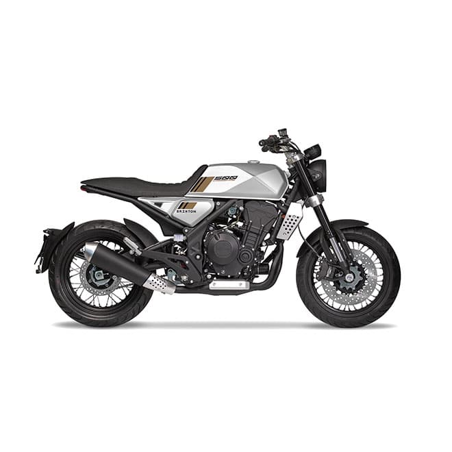 Brixton Crossfire 500 in Bullet Silver on a white background