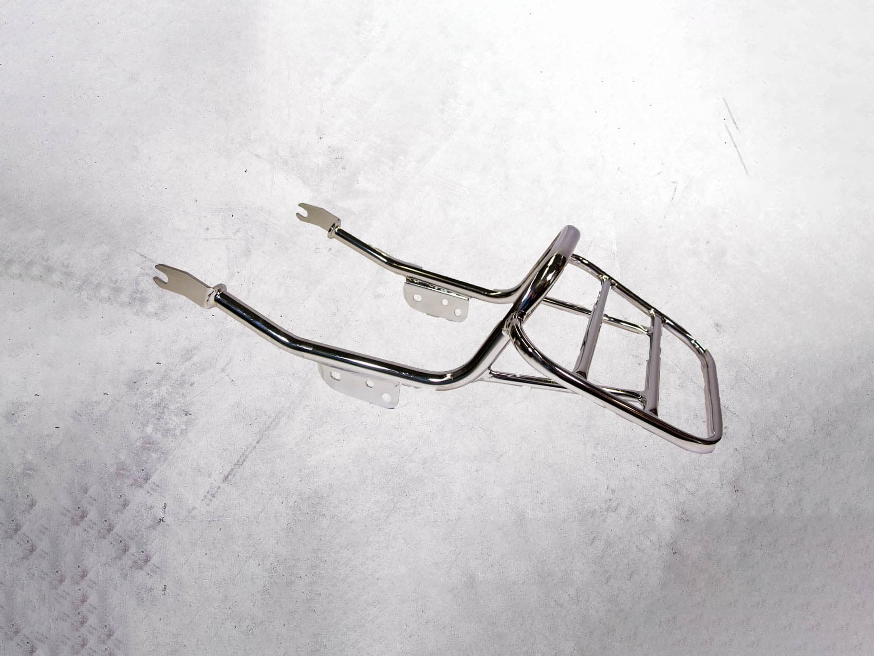 Brixton Custom Parts rear luggage rack in chrome