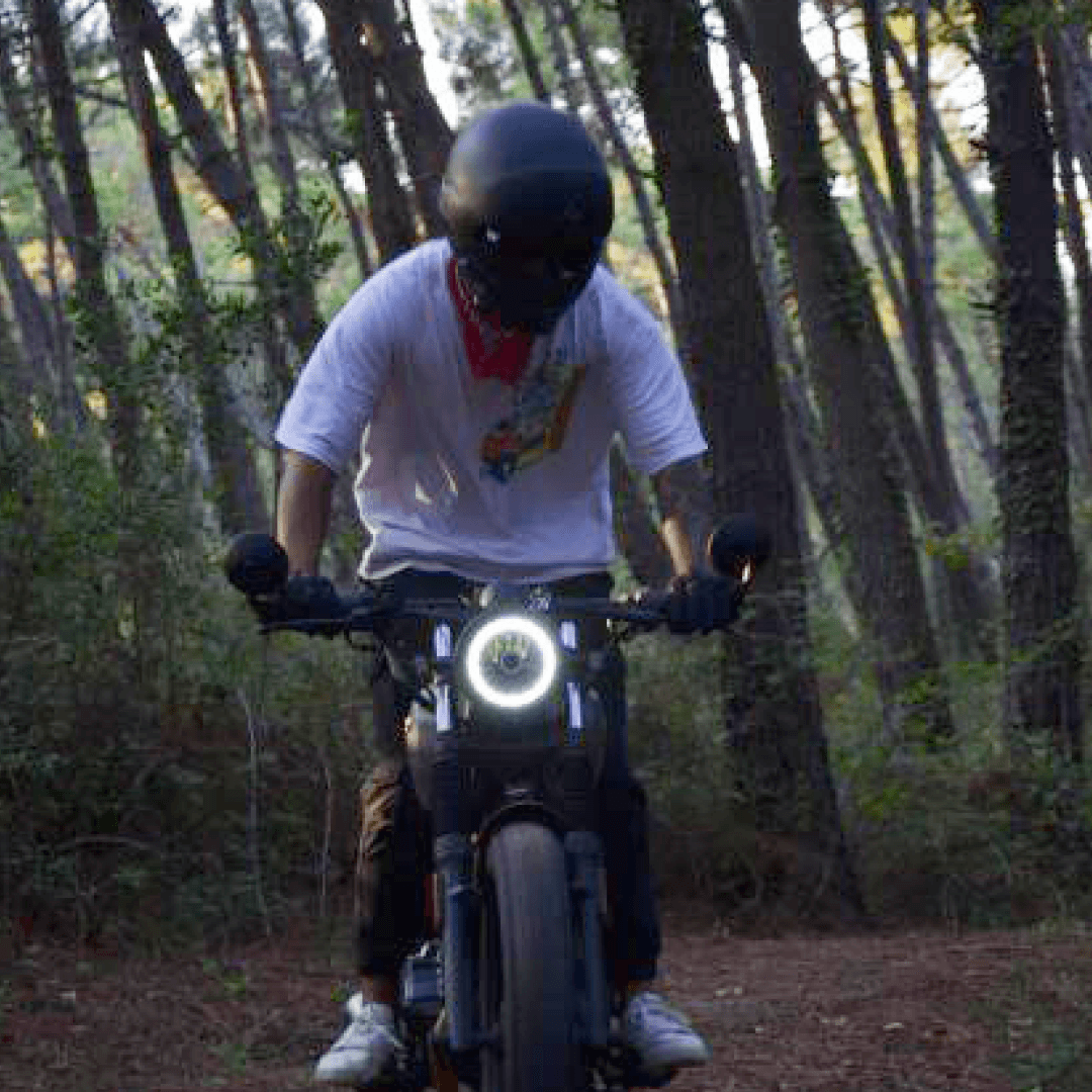 Rider of the Month Chris on his Brixton Felsberg 125 in Timbewolf Grey 