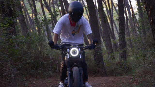 Rider of the Month Chris on his Brixton Felsberg 125 in Timbewolf Grey 
