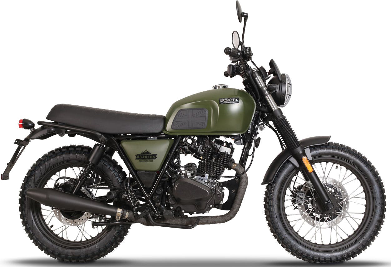 Brixton Felsberg 125 in Cargo Green on a white background