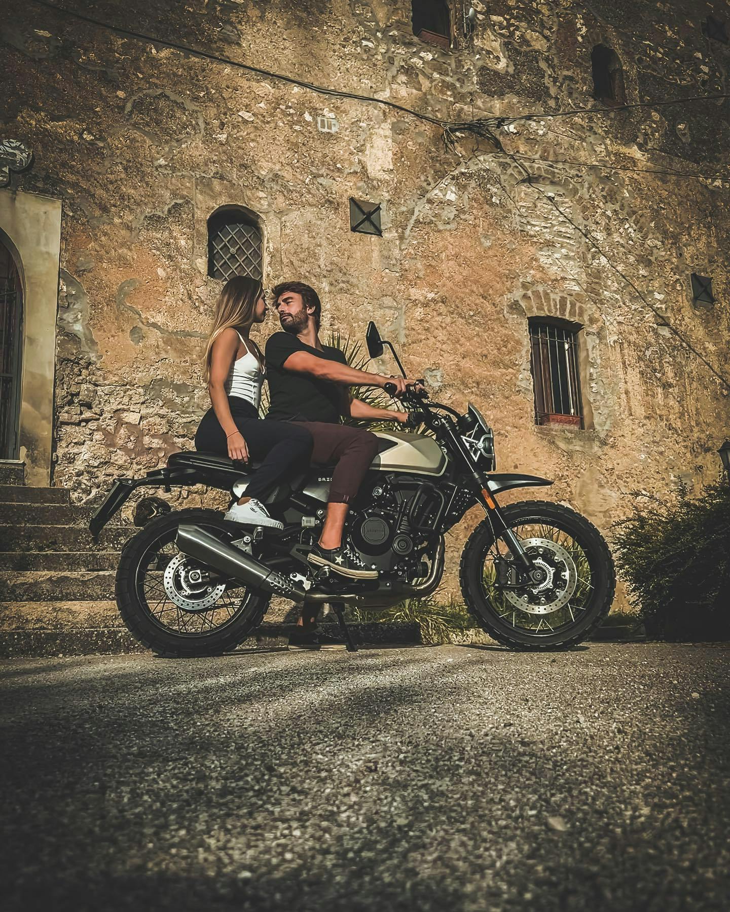 Brixton Motorcycles Rider of the Month: Enrico on his Brixton Crossfire 500 XC with a female